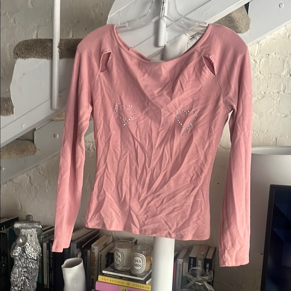 Blumarine blugirl Long Sleeve Top with Heart Accents